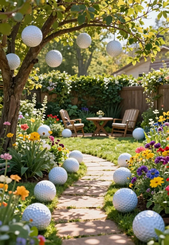 16 Backyard Golf Ideas That Bring the Course Home - 10. Golf Ball Decorations 1