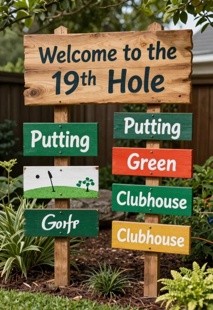 16 Backyard Golf Ideas That Bring the Course Home - 12. Personalized Golf-Themed Signs 1