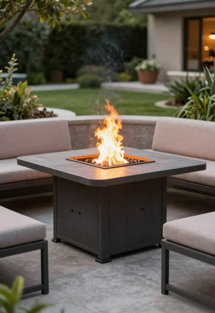 16 Fire Pit Table Ideas for Cozy Outdoor Nights - 12. Customizable Fire Pit Tables 1