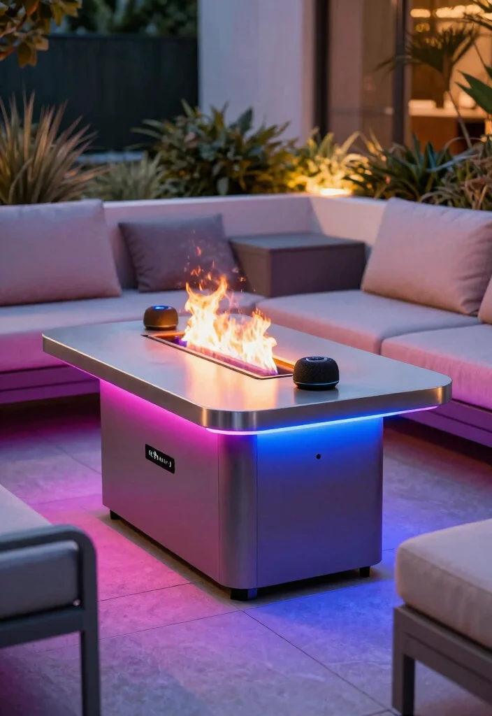 16 Fire Pit Table Ideas for Cozy Outdoor Nights - 13. Smart Fire Pit Tables 1