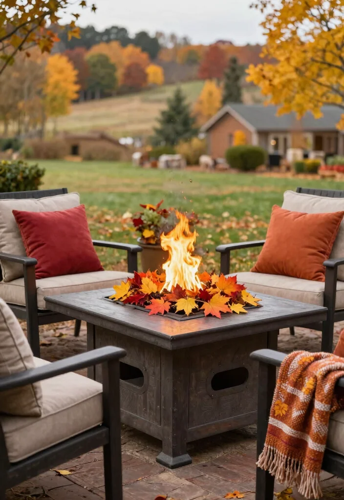 16 Fire Pit Table Ideas for Cozy Outdoor Nights - 16. Seasonal Fire Pit Table Ideas 1