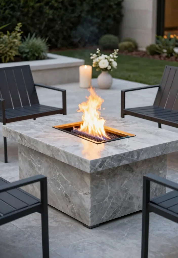 16 Fire Pit Table Ideas for Cozy Outdoor Nights - 2. Modern Minimalist 1