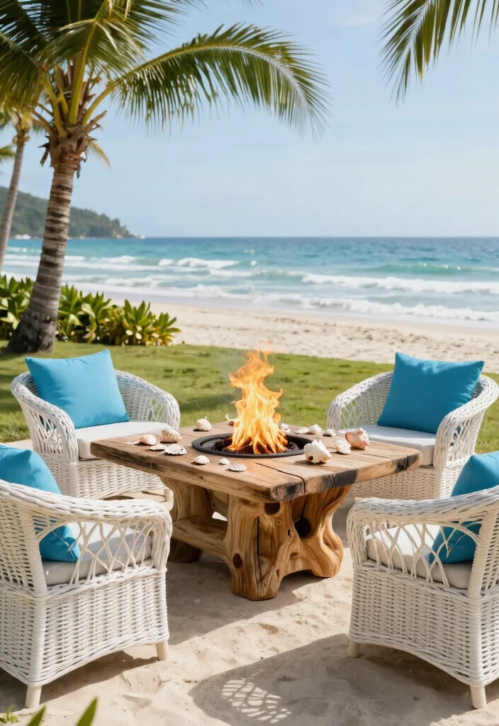 16 Fire Pit Table Ideas for Cozy Outdoor Nights - 7. Coastal Vibes 1