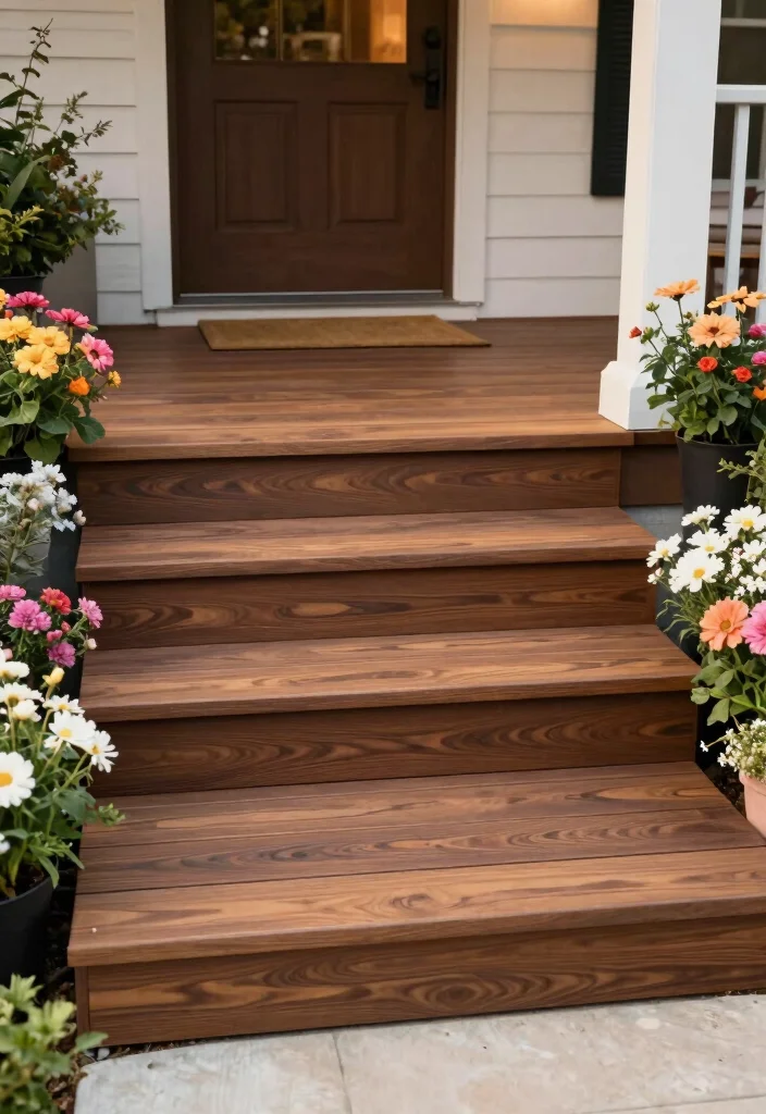 16 Front Porch Steps Ideas That Boost Curb Appeal 4 16 Front Porch Steps Ideas That Boost Curb Appeal - 4. Eco-Friendly Composite Decking 1