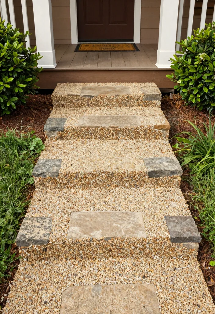 16 Front Porch Steps Ideas That Boost Curb Appeal 15 16 Front Porch Steps Ideas That Boost Curb Appeal - 5. Gravel and Stone Mix 1