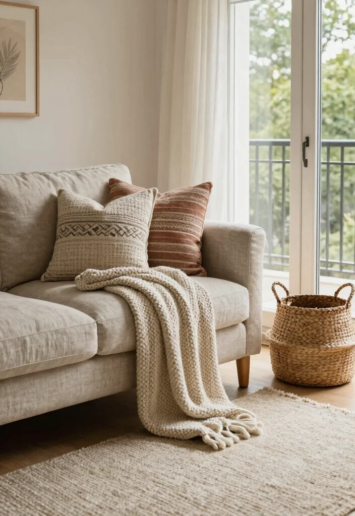 16 Living Room With Balcony Door Ideas That Brighten Your Space - 11. Textured Elements 1