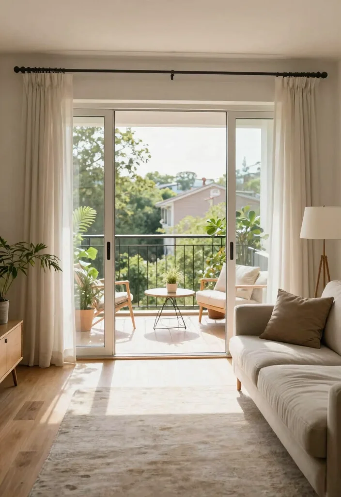 16 Living Room With Balcony Door Ideas That Brighten Your Space - 3. Indoor-Outdoor Flow 1