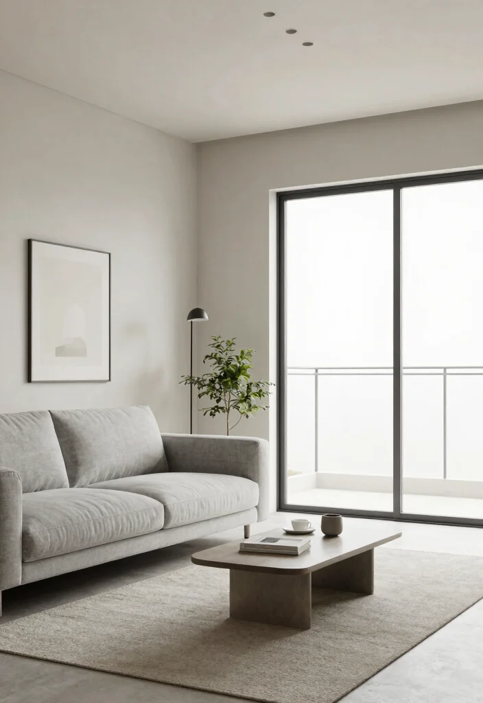 16 Living Room With Balcony Door Ideas That Brighten Your Space - 5. Minimalist Design 1