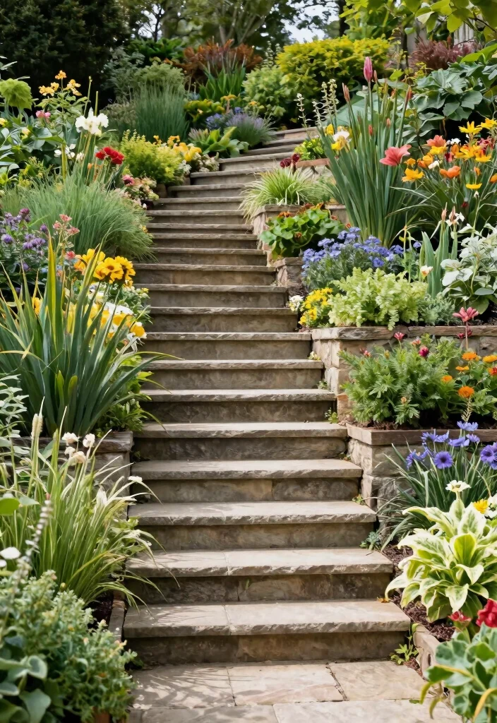 16 Patio Steps Ideas That Elevate Your Outdoor Design - 11. Terraced Steps 1