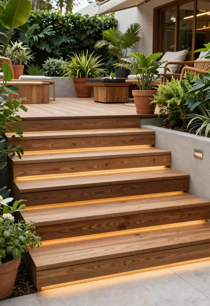 16 Patio Steps Ideas That Elevate Your Outdoor Design - 12. Eco-Friendly Composite Material Steps 1