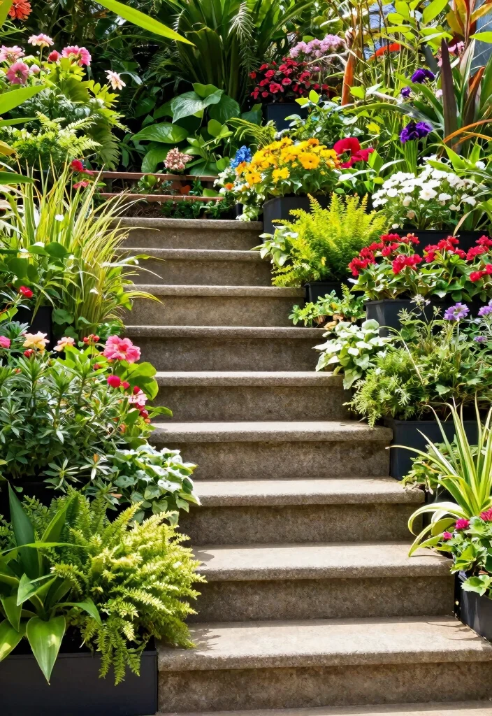 16 Patio Steps Ideas That Elevate Your Outdoor Design - 14. Vertical Garden Steps 1