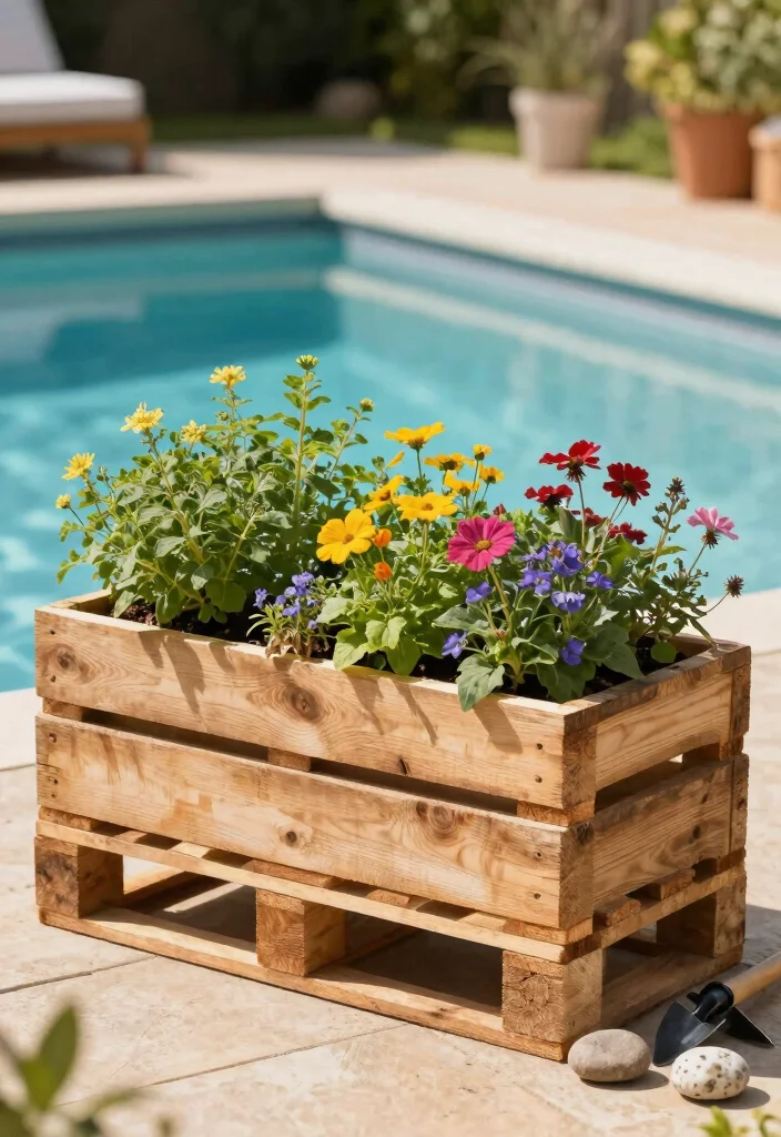 16 Poolside Planter Ideas That Add Lush Vibes - 11. Pallet Planters 1