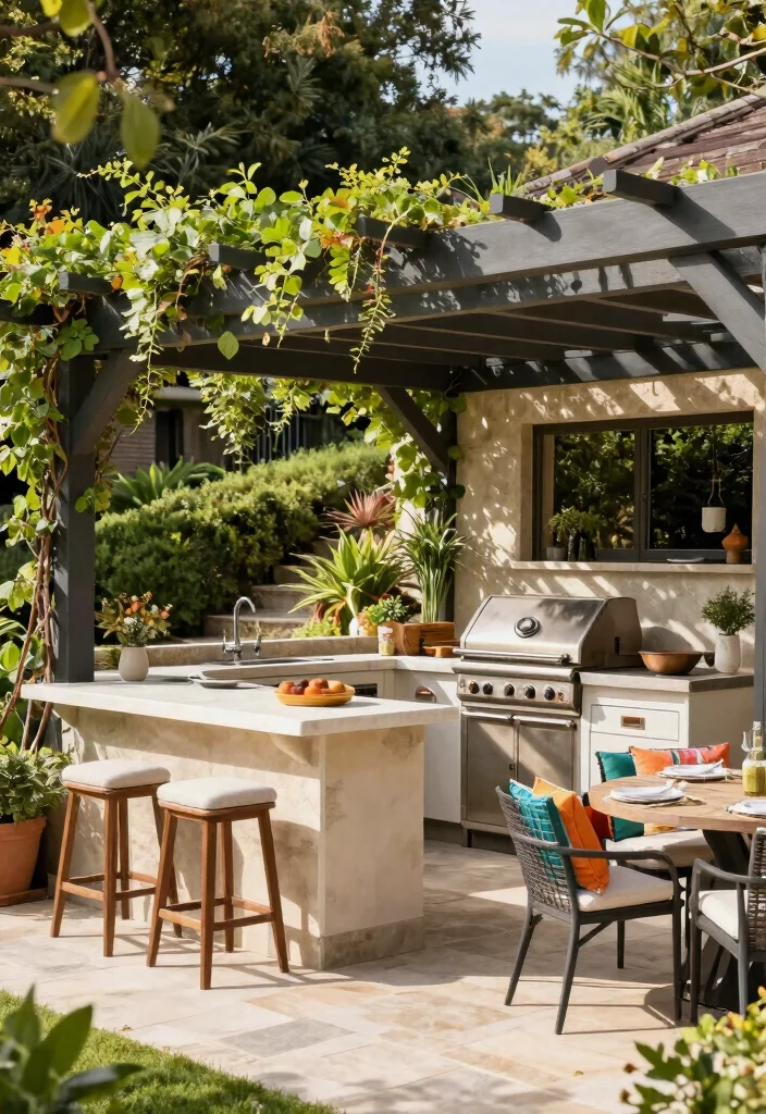 16 Sloping Backyard Ideas That Turn Hills Into Highlights - 6. Outdoor Kitchen 1