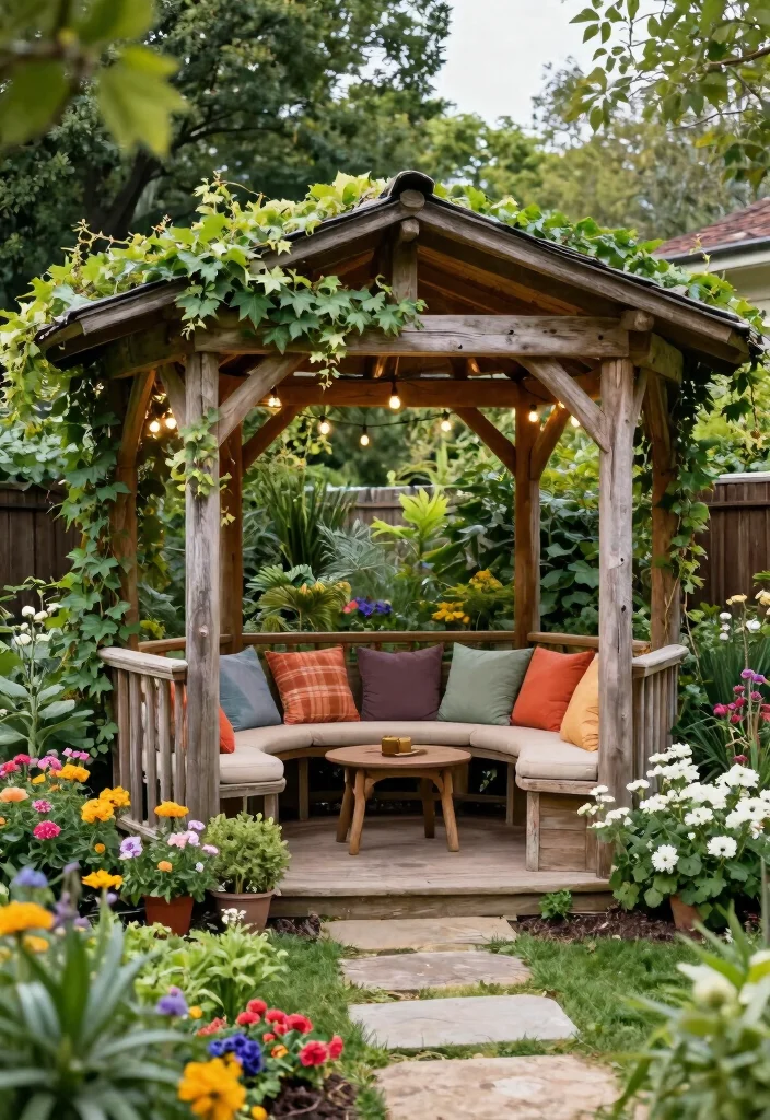 17 Backyard Covered Patio Ideas for Stylish Shade - 1. Rustic Wooden Gazebo 1
