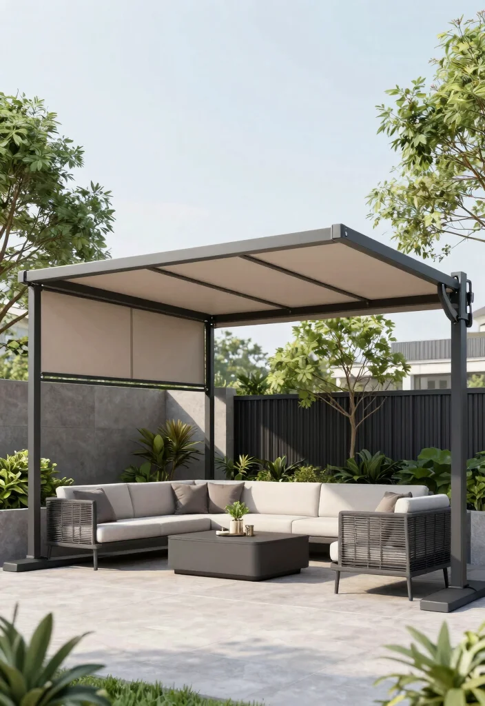 17 Backyard Covered Patio Ideas for Stylish Shade - 17. Customizable Modular Canopy 1