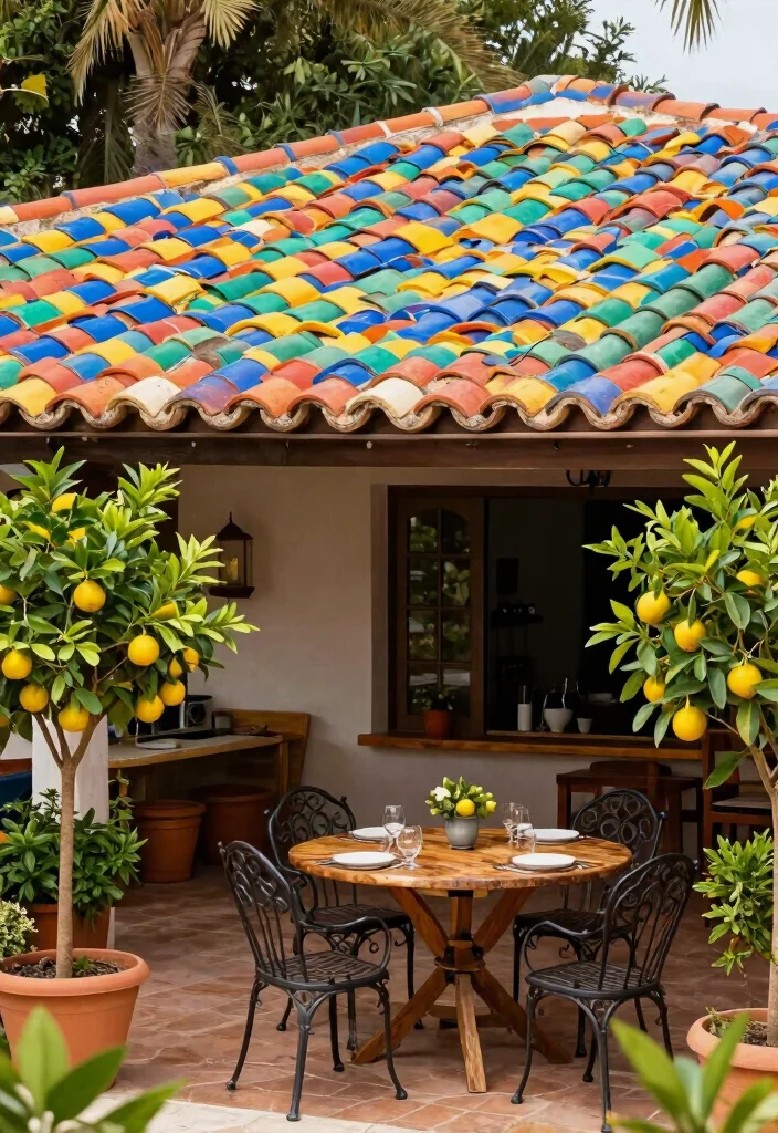 17 Backyard Covered Patio Ideas for Stylish Shade - 5. Mediterranean-Style Tile Roof 1