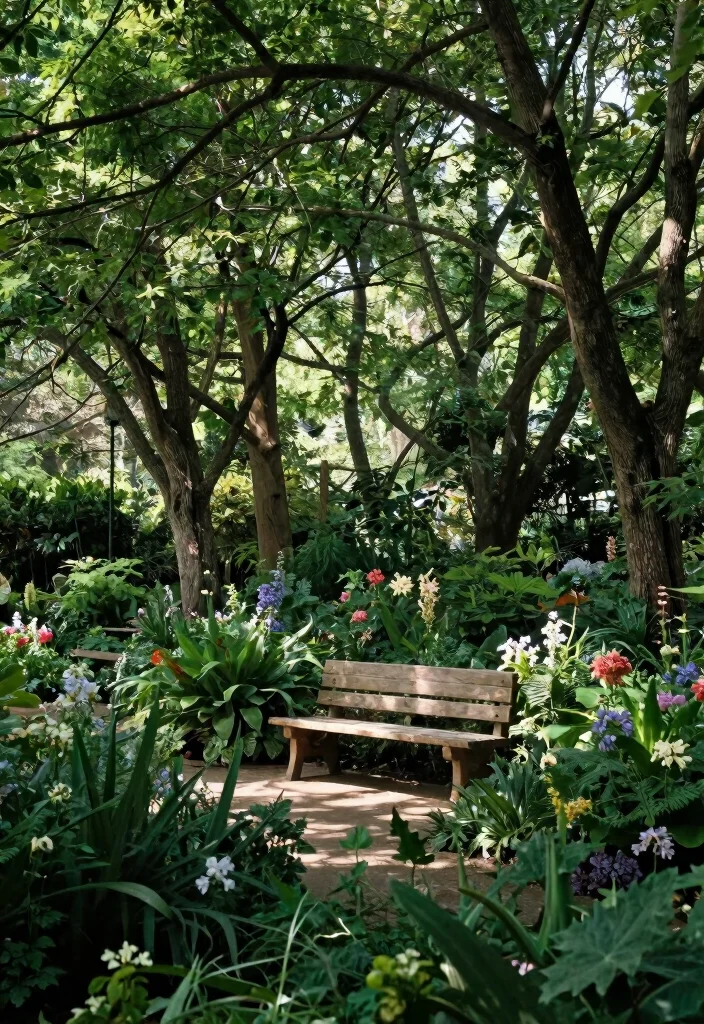 17 Backyard Covered Patio Ideas for Stylish Shade - 6. Tranquil Shade Garden 1