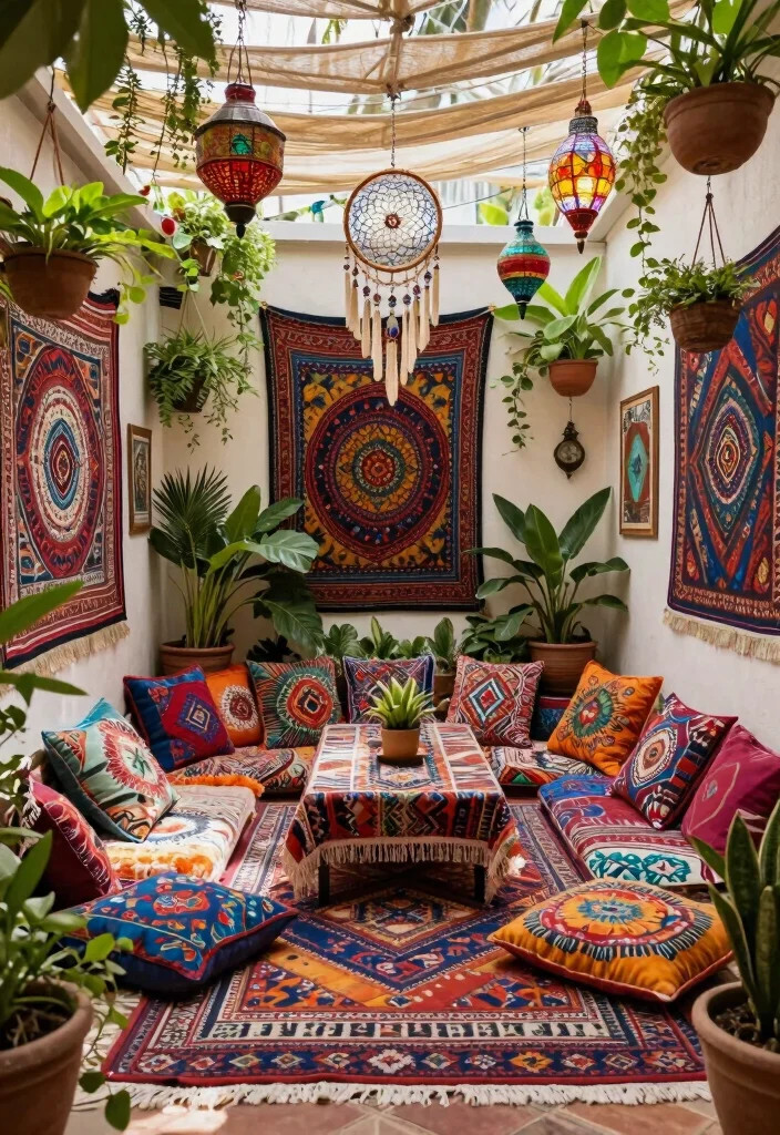 17 Big Terrace Ideas That Make a Statement - 3. Bohemian Chic Retreat 1