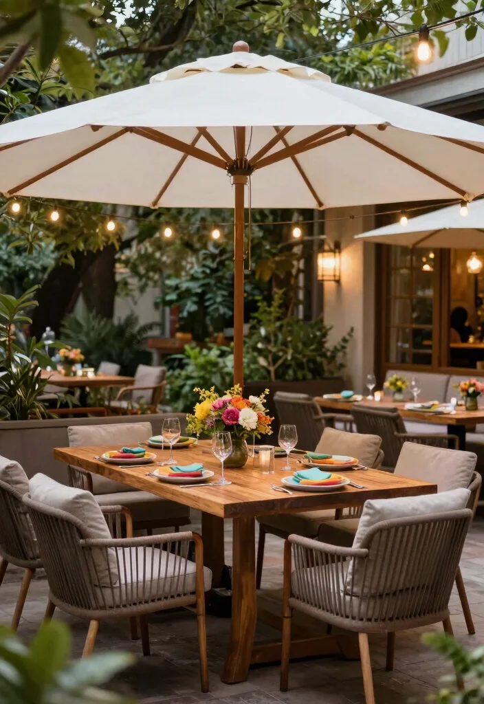 17 Big Terrace Ideas That Make a Statement - 6. Stylish Outdoor Dining Area 1