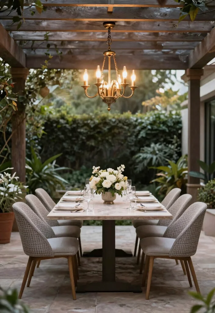 17 Enclosed Pergola Ideas for Year Round Comfort 31 17 Enclosed Pergola Ideas for Year Round Comfort - 11. Chic Outdoor Dining 1