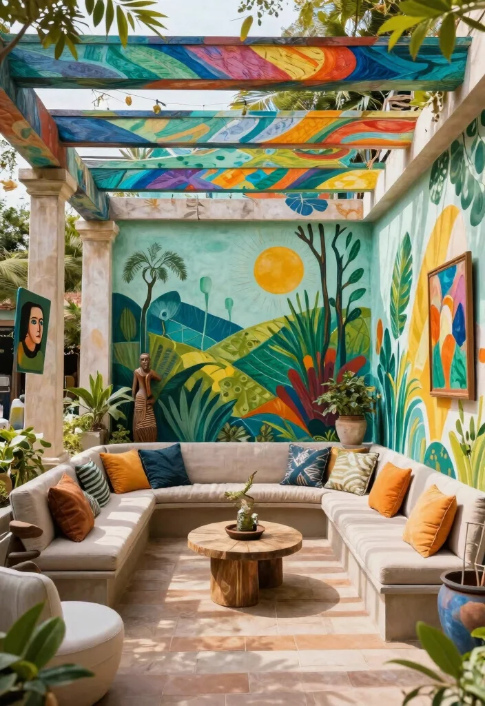 17 Enclosed Pergola Ideas for Year Round Comfort 17 17 Enclosed Pergola Ideas for Year Round Comfort - 7. Artistic Vibes with Murals 1