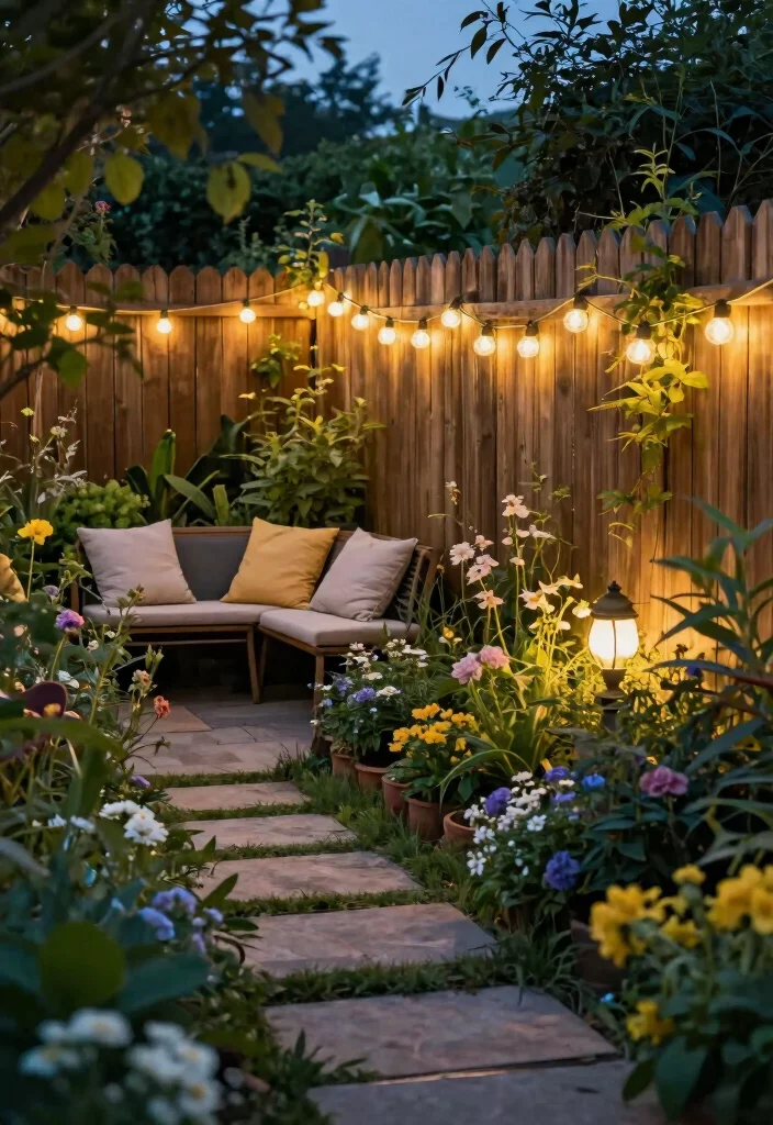 17 Fence Landscaping Ideas That Soften & Style Your Yard - 9. Fence Lighting Accents 1