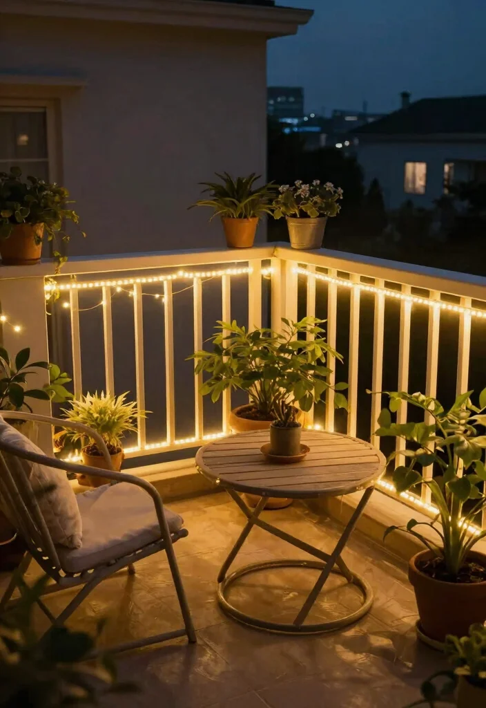 17 Ideas for Small Balcony Spaces That Feel Bigger - 13. LED Strip Lights 1