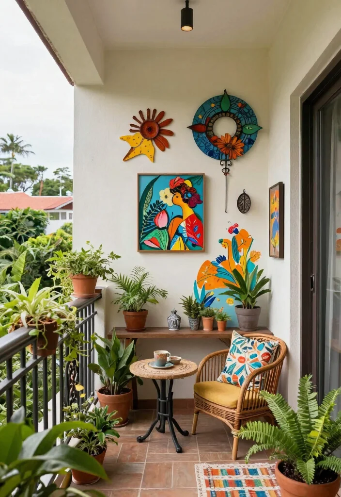 17 Ideas for Small Balcony Spaces That Feel Bigger 56 17 Ideas for Small Balcony Spaces That Feel Bigger - 16. Creative Wall Art 1