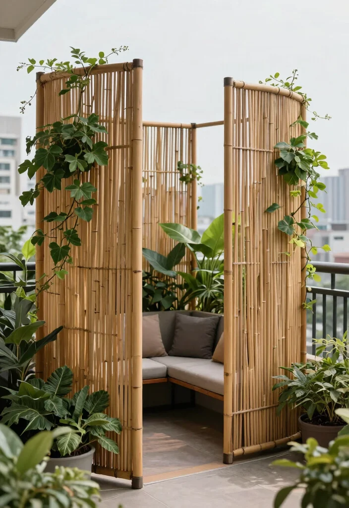 17 Ideas for Small Balcony Spaces That Feel Bigger 14 17 Ideas for Small Balcony Spaces That Feel Bigger - 4. Privacy Screens 1