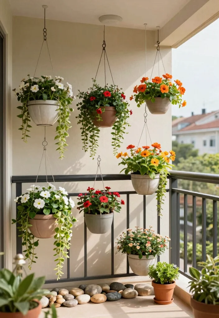 17 Ideas for Small Balcony Spaces That Feel Bigger 26 17 Ideas for Small Balcony Spaces That Feel Bigger - 6. Hanging Planters 1