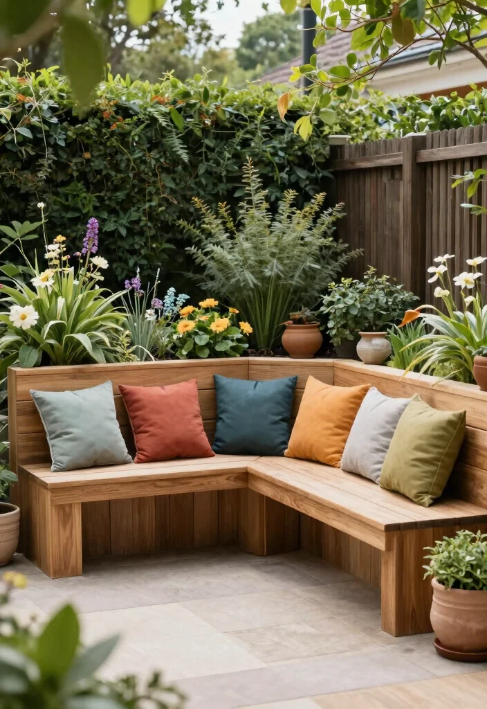 17 Outdoor Seating Ideas for Stylish Relaxing Spaces - 15. Built-in Bench Seating 1