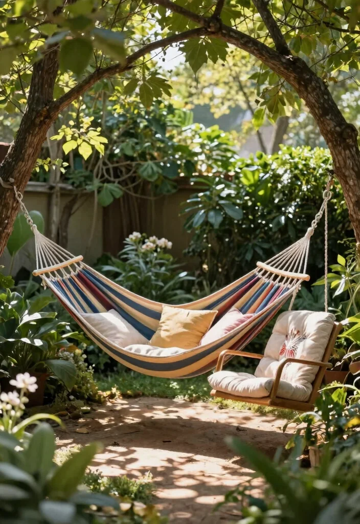 17 Outdoor Seating Ideas for Stylish Relaxing Spaces - 6. Hammock or Swing Seating 1