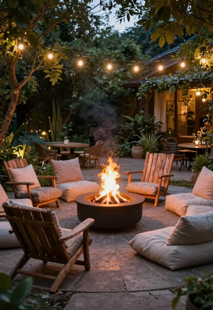 17 Outdoor Seating Ideas for Stylish Relaxing Spaces - 9. Cozy Fire Pit Seating 1