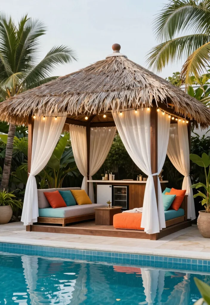 18 Backyard Pool and Patio Ideas for a Resort Style Escape 3 18 Backyard Pool and Patio Ideas for a Resort Style Escape - 3. Stylish Cabana Retreats 1
