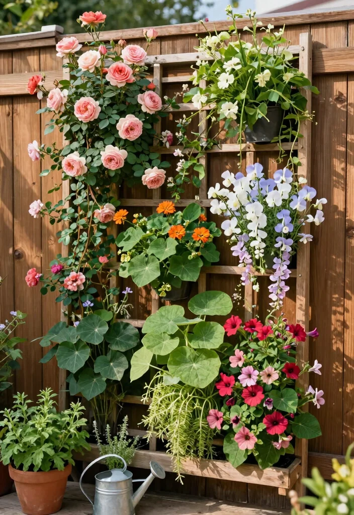 18 Container Flower Garden Ideas That Bloom Beautifully 1 18 Container Flower Garden Ideas That Bloom Beautifully - 1. Vertical Garden Magic 1