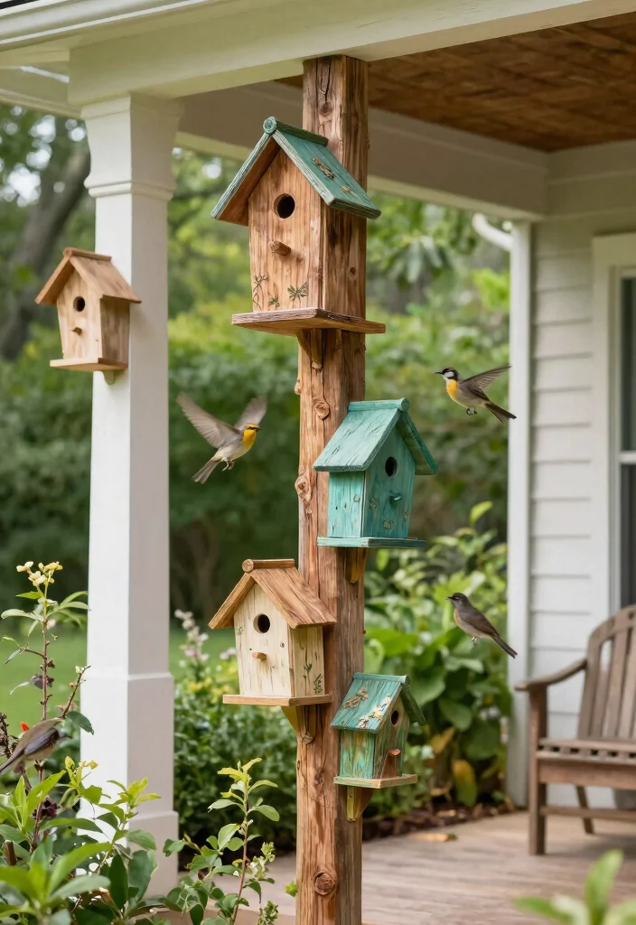 18 Cozy Front Porch 2026 Trending Ideas That Feel Warm & Welcoming - 12. Sustainable Birdhouses 1