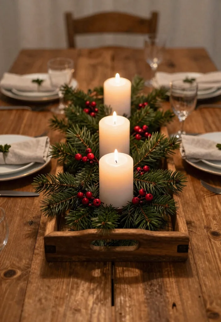 18 Farmhouse Christmas Decor Ideas That Feel Magical - 1. Rustic Centerpieces with Natural Elements 1