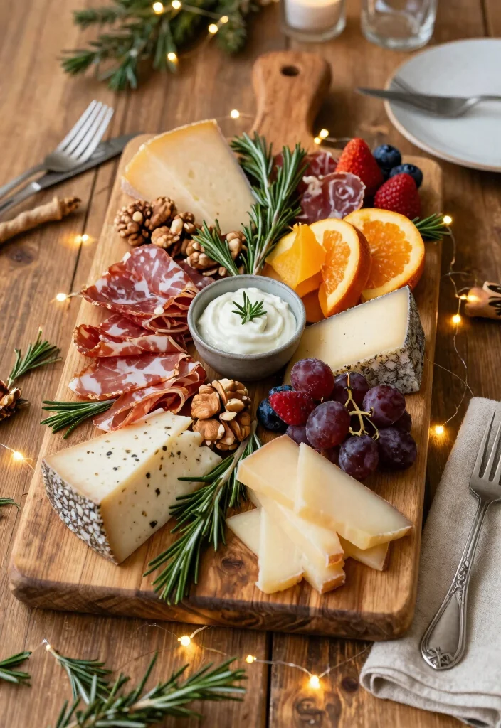 18 Farmhouse Christmas Decor Ideas That Feel Magical - 10. Rustic Serving Boards for Festive Meals 1