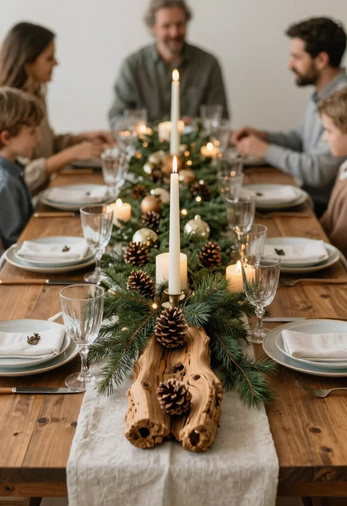 18 Farmhouse Christmas Decor Ideas That Feel Magical - 13. Holiday-Themed Centerpieces for Dining 1