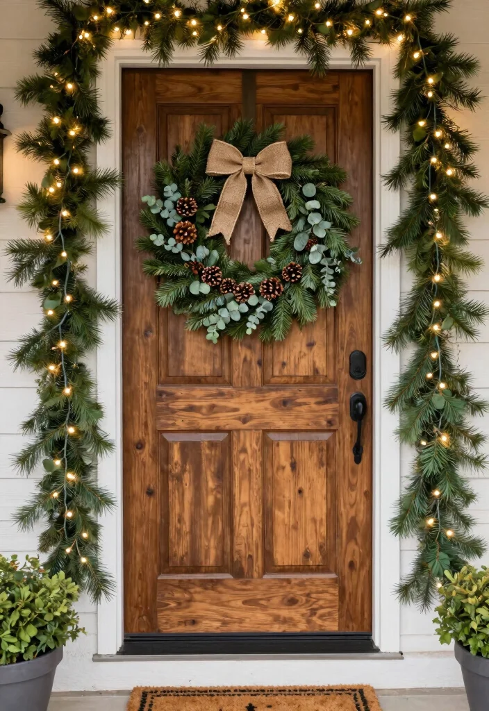 18 Farmhouse Christmas Decor Ideas That Feel Magical - 5. Festive Wreaths for Doorways 1