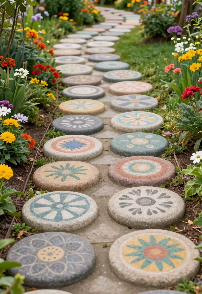 18 Front Walkway 2026 Trending Ideas That Instantly Elevate Your Entrance - 15. Artistic Stepping Stones 1