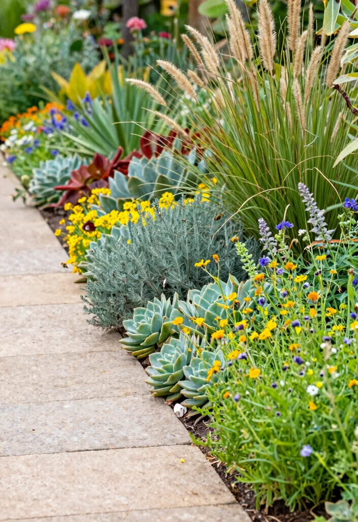 18 Front Walkway 2026 Trending Ideas That Instantly Elevate Your Entrance - 4. Drought-Resistant Planting 1