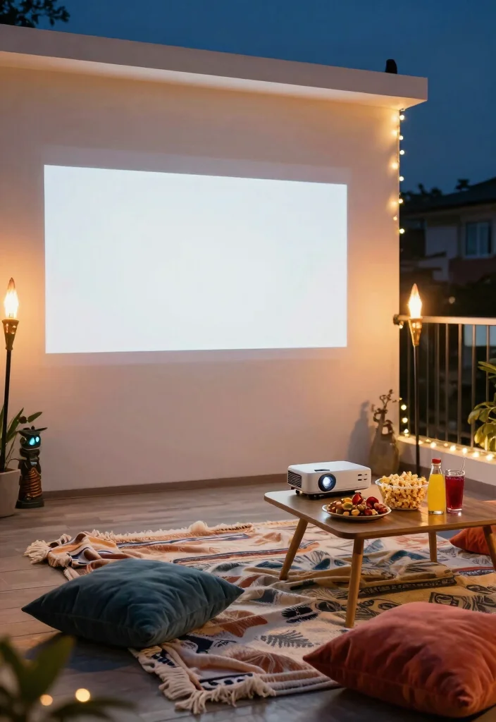 18 House Balcony Design Ideas That Elevate Your Exterior 55 18 House Balcony Design Ideas That Elevate Your Exterior - 15. Outdoor Movie Night Setup 1